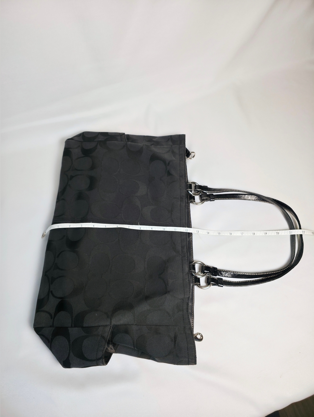 PROJECT Coach Black Canvas Tote 'C' Monogram Huge Shoulder Laptop Diaper Bag Y2K - Picture 16 of 16